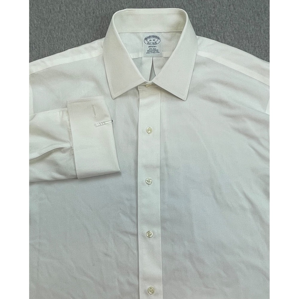 Brooks Brothers Shirt Mens 16 - 32 White 100% Cotton French Cuff Button Up